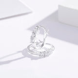 925 Sterling Silver CZ Stone Small Loop Huggie Hoop Earrings