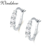 925 Sterling Silver CZ Stone Small Loop Huggie Hoop Earrings