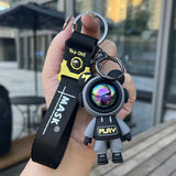 Cartoon Lightning Bear Astronaut Keychain Bag Pendant Car Keyholder