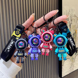 Cartoon Lightning Bear Astronaut Keychain Bag Pendant Car Keyholder