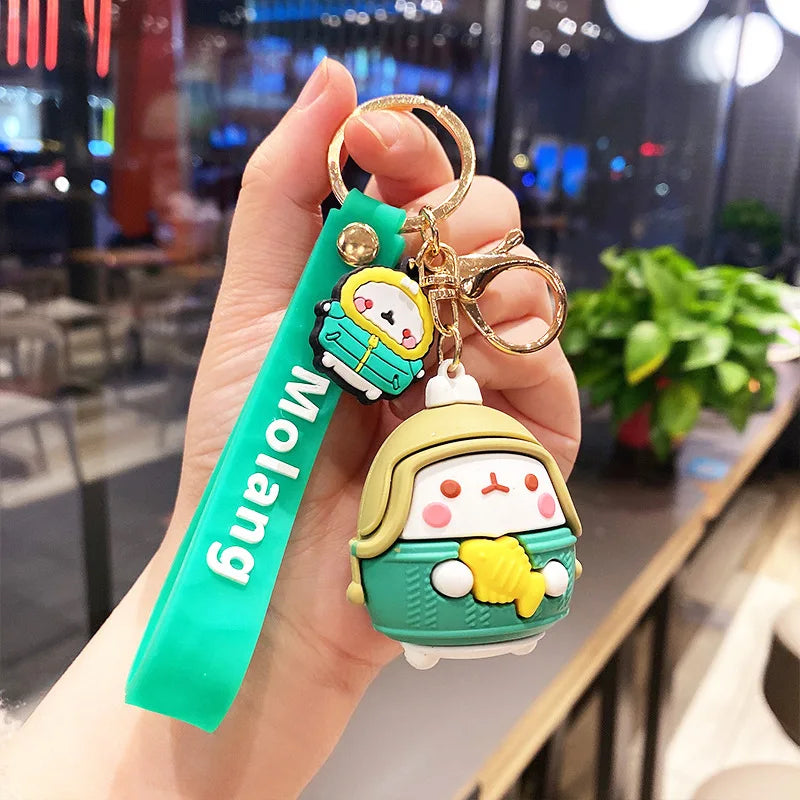 Molang Rabbit Keychain Cartoon Bunny Bag Pendant Gift