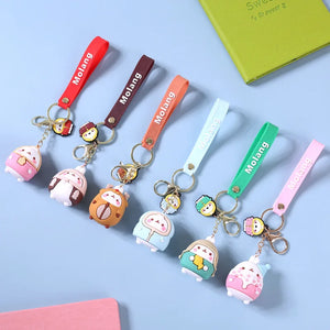 Molang Rabbit Keychain Cartoon Bunny Bag Pendant Gift