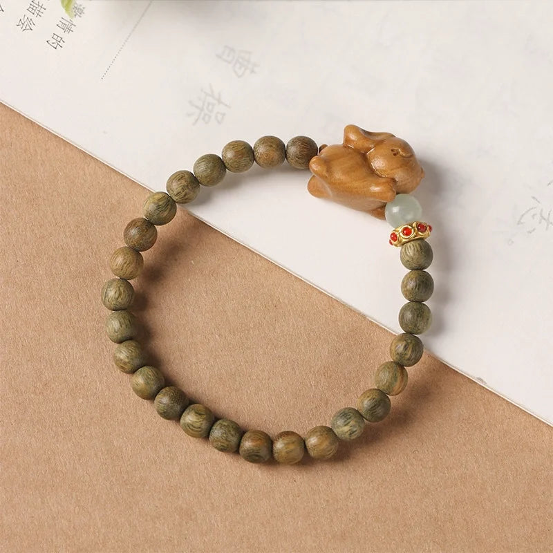Rabbit Year of the Rabbit Sandalwood Bracelet Women Beads Jewelry