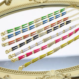 Enamel Beads Stretch Bracelet Multicolored Tile Beads Surf Beach Jewelry