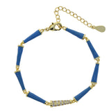 Enamel Beads Stretch Bracelet Multicolored Tile Beads Surf Beach Jewelry