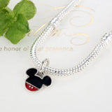 925 Sterling Silver Minnie Heart Bead Charm for Bracelet DIY Jewelry