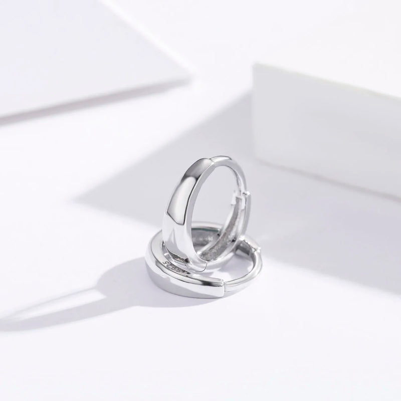 925 Sterling Silver Circle Loop Small Huggie Hoop Earrings for Women