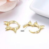 925 Silver Triple Conical Spike Huggie Hoop Earrings Kids Girl Jewelry