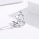 925 Silver Triple Conical Spike Huggie Hoop Earrings Kids Girl Jewelry