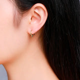 925 Silver Triple Conical Spike Huggie Hoop Earrings Kids Girl Jewelry