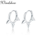 925 Silver Triple Conical Spike Huggie Hoop Earrings Kids Girl Jewelry