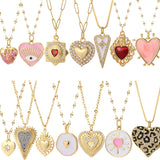 Red Heart Necklace Women Evil Eye Collars Stainless Steel Chains Lover Gift