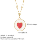 Red Heart Necklace Women Evil Eye Collars Stainless Steel Chains Lover Gift