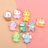 Resin Animal Charms DIY Cartoon Dinosaur Squirrel Earring Keychain Pendant