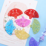 Resin Flower Fan Charms Pendant for DIY Earring Keychain Jewelry Making