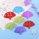 Resin Flower Fan Charms Pendant for DIY Earring Keychain Jewelry Making