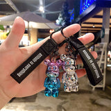 Resin Keychain Charm Tie Bear Pendant Women Bag Car KeyRing Mobile Phone