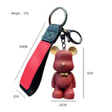 Resin Tie The Bear Keychain Charm Pendant for Women Bag Car KeyRing