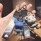 Resin Keychain Charm Tie The Bear Pendant For Women Bag Car KeyRing