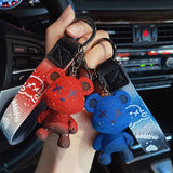 Resin Keychain Charm Tie Bear Pendant Women Bag Car KeyRing Mobile Phone