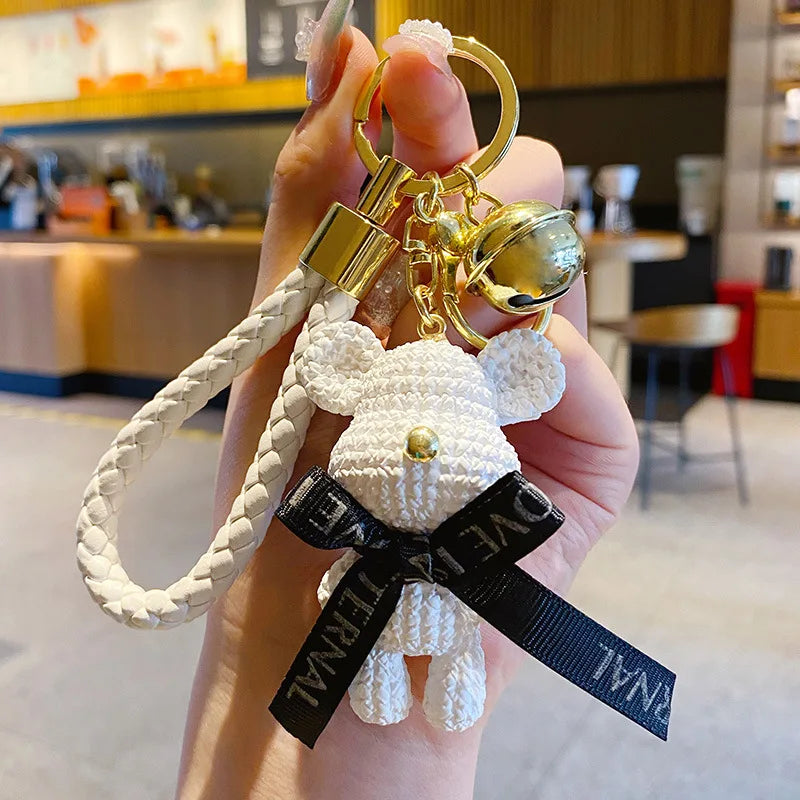 Resin Wool Bear Keychain Animal Keyring Men and Women Couple Bag Pend