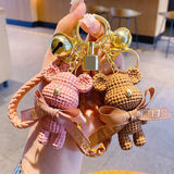 Resin Wool Bear Keychain Animal Keyring Men and Women Couple Bag Pend