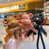 Resin Wool Bear Keychain Animal Keyring Men and Women Couple Bag Pend