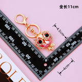 Rhinestone Owl Keychain Crystal Bird Key Chain Ring Holder Pendant Accessory