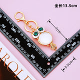 Rhinestone Owl Keychain Crystal Bird Key Chain Ring Holder Pendant Accessory