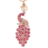 Feather Peacock Bird Keychain- Colorful Rhinestone Crystal