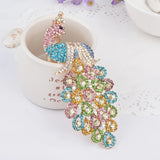 Feather Peacock Bird Keychain- Colorful Rhinestone Crystal