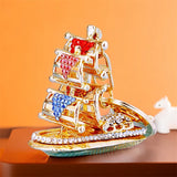 Sailing Boat Keychain Rhinestone Crystal Key Ring Holder