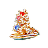 Sailing Boat Keychain Rhinestone Crystal Key Ring Holder