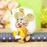 Crystal Swimming Ring Mouse Keychain Rat Key Chain