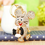 Crystal Swimming Ring Mouse Keychain Rat Key Chain