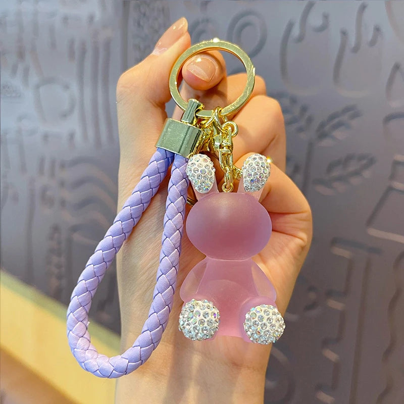 Rhinestone Rabbit Keychain Pendant Bag Decoration Ornament Keyring