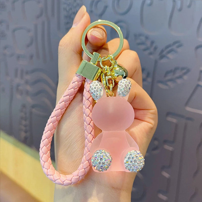 Rhinestone Rabbit Keychain Pendant Bag Decoration Ornament Keyring