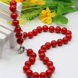 Romantic Red Coral Beads Necklace Choker 18inch Y780
