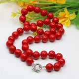 Romantic Red Coral Beads Necklace Choker 18inch Y780