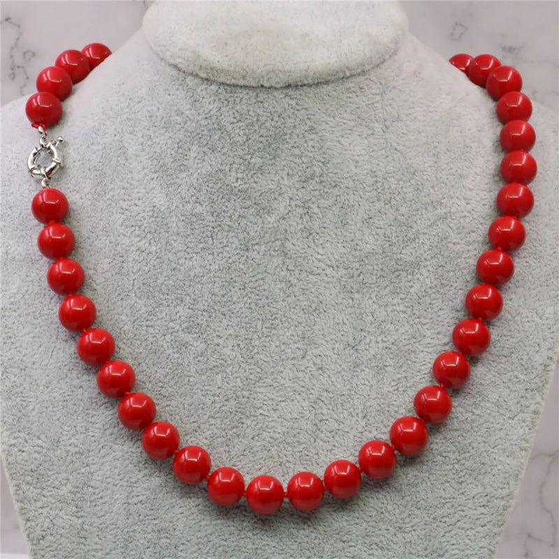 Romantic Red Coral Beads Necklace Choker 18inch Y780