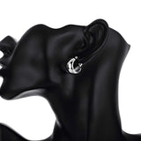 925 Silver Romantic Hoop Earrings Smooth Egg Shape Jewelry