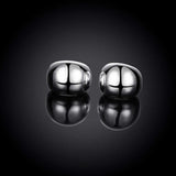 Romantic Hoop Earrings For Women 925 Silver Fine Jewelry Smooth Egg Shape