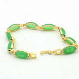 Green Jades Chalcedony Beaded Bracelet Bangle Women Jewelry Y1095