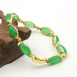 Green Jades Chalcedony Beaded Bracelet Bangle Women Jewelry Y1095