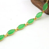Green Jades Chalcedony Beaded Bracelet Bangle Women Jewelry Y1095