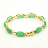Green Jades Chalcedony Beaded Bracelet Bangle Women Jewelry Y1095