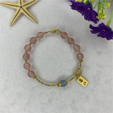 Romantic Natural Tourmaline Round Beads Bracelet 8mm Pink Jewelry