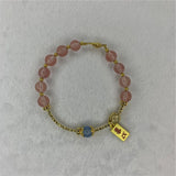 Romantic Natural Tourmaline Round Beads Bracelet 8mm Pink Jewelry