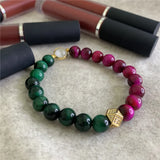 Tiger Eye Stone 8mm Beads Bracelet Women Jewelry Gift 7.5inch