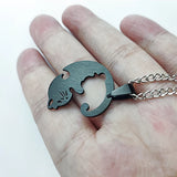 Romantic Double Hug Cat Pendant Necklace For Couple Men & Women
